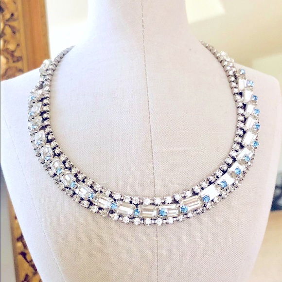 🔥 Vintage Rhinestone Art Deco Choker Necklace STUNNER 💎 - Picture 1 of 17